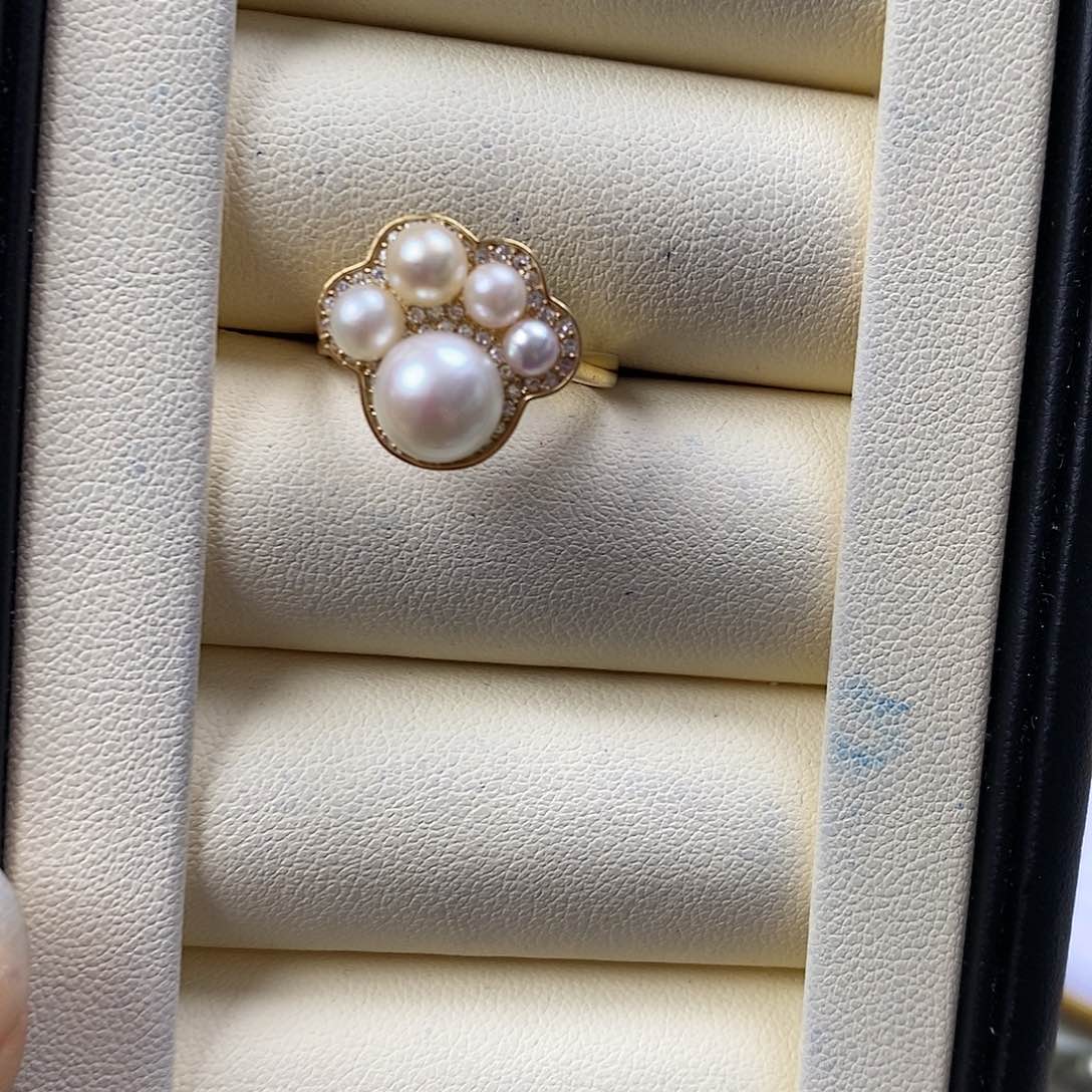 海水珍珠戒指银S925镶嵌