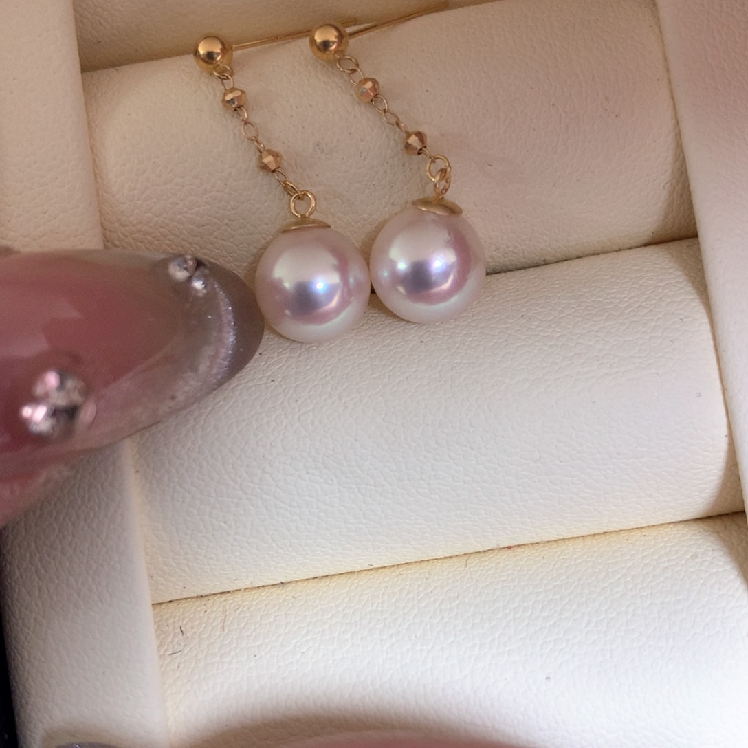 海水珍珠耳饰18K金镶嵌