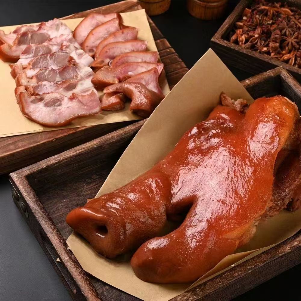 猪头肉熟食真空酱香正宗五香卤味猪头肉开袋即食下酒菜猪头肉3袋