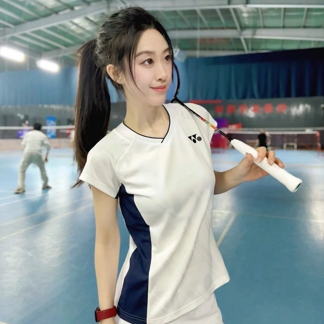 Yy尤尼夏季速干羽毛球服男女款白色运动短袖比赛训练透气T恤