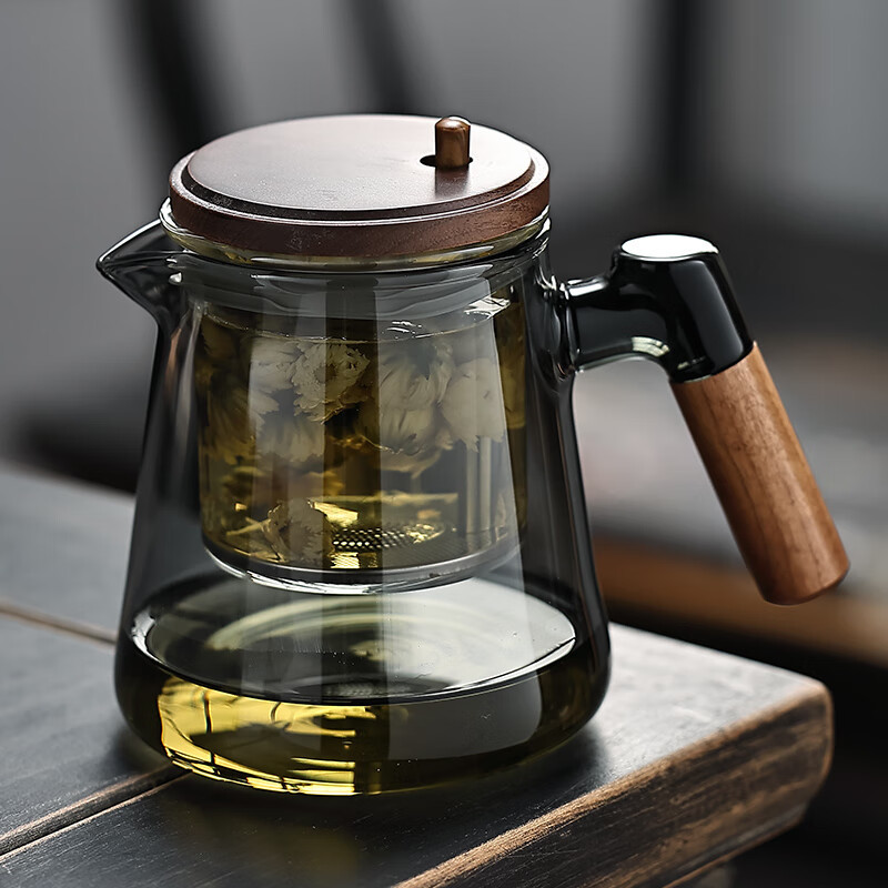 飘逸杯泡茶壶家用2024新款玻璃内胆按压式一键茶水分离杯茶具商品图