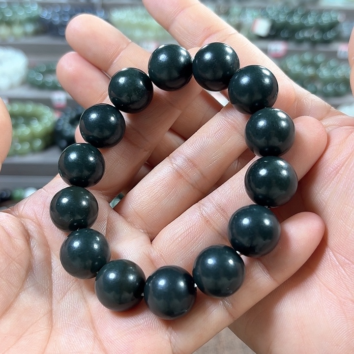 和田玉手链未镶嵌新疆沙枣青卡16