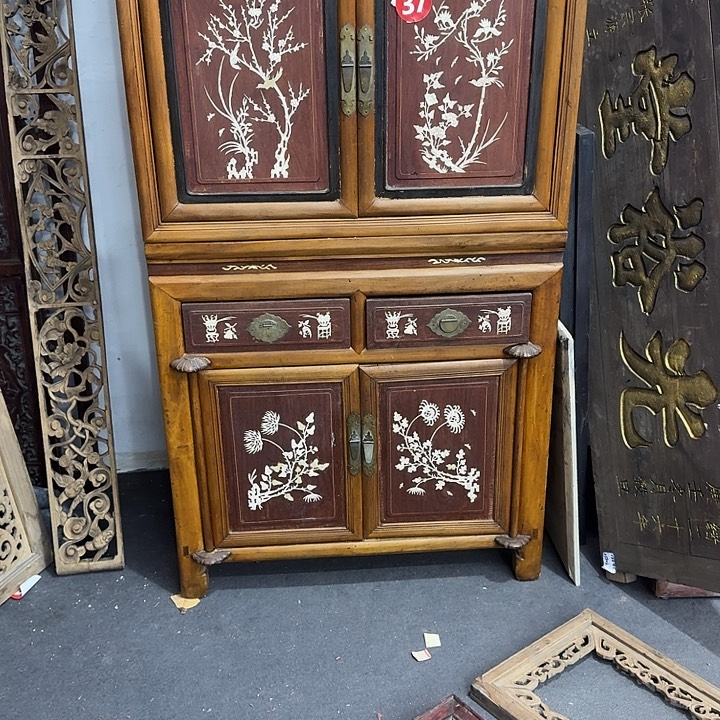 木1**9花梨镶嵌2节柜一个