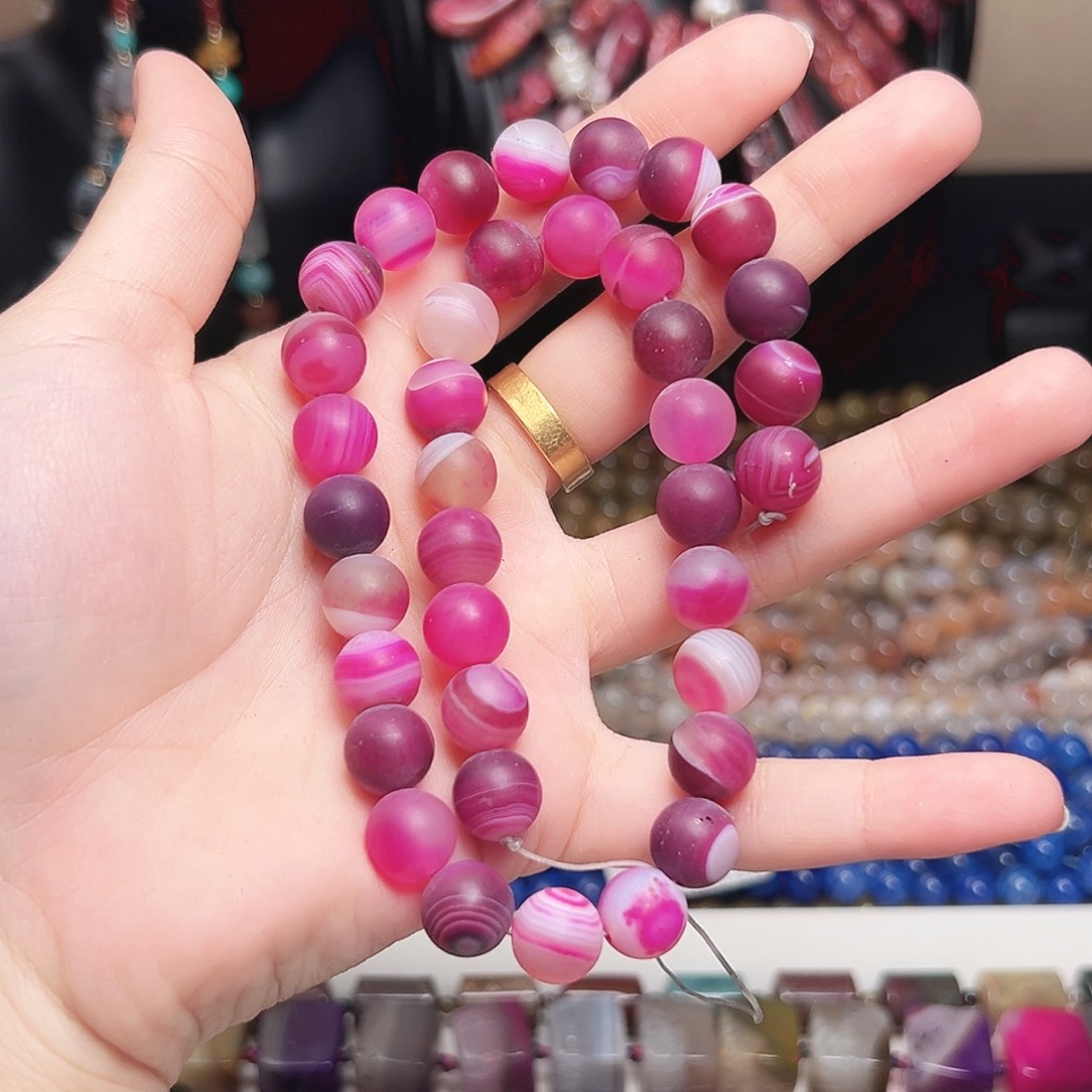 玛瑙/玉髓合金珠宝半成品x245 10m 美眉蚕丝玛瑙一条