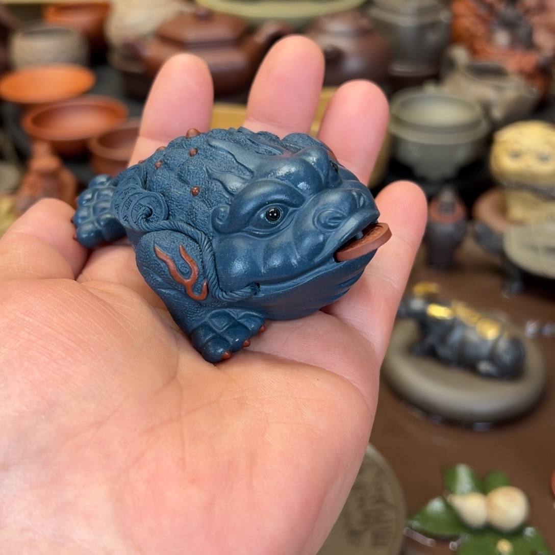 茶宠紫砂紫砂金蟾 