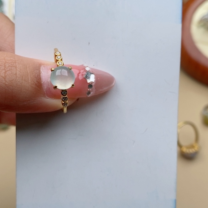 翡翠戒指银S925镶嵌11111