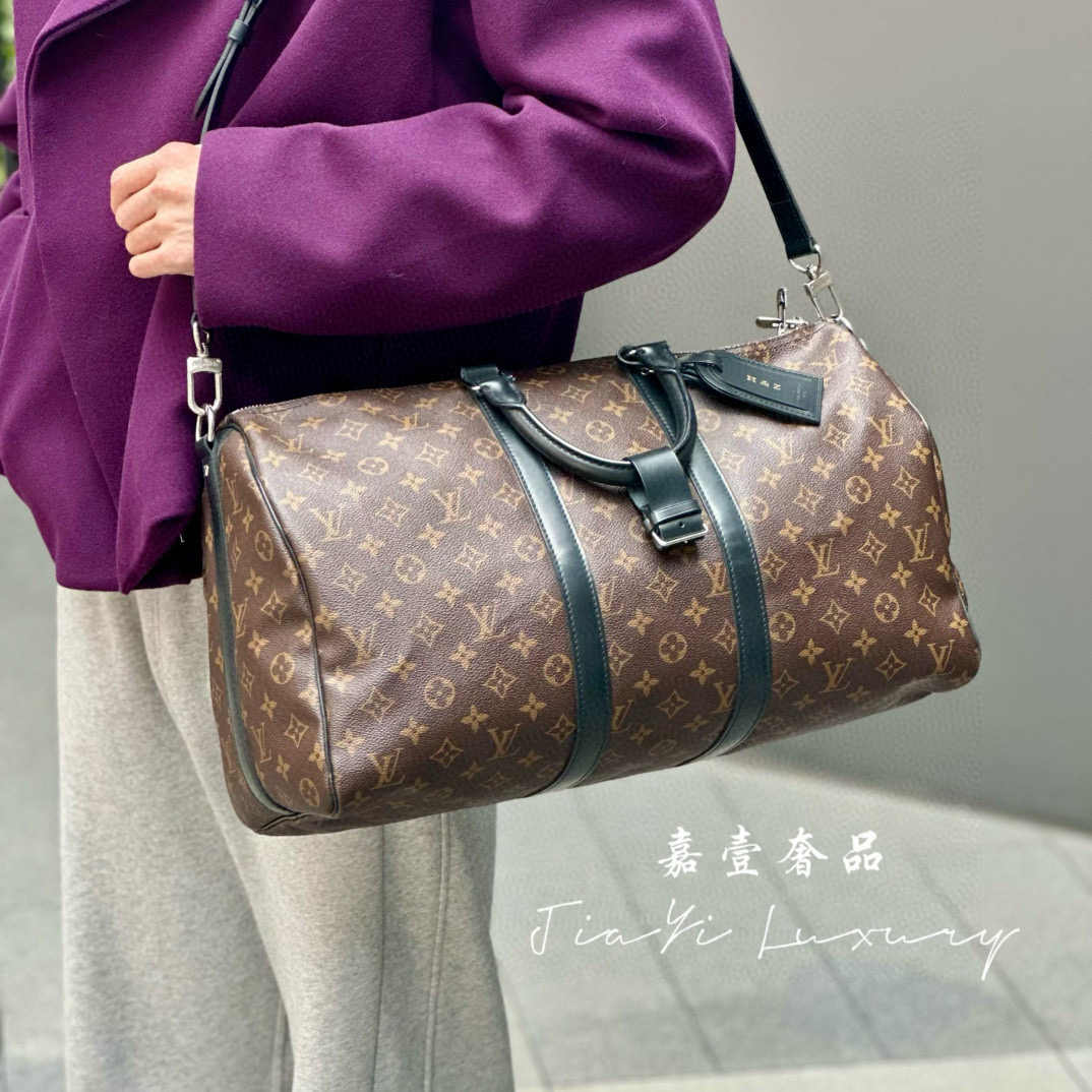 95新 LouisVuitton/路易威登 （6988）棕老花keepall45旅行袋