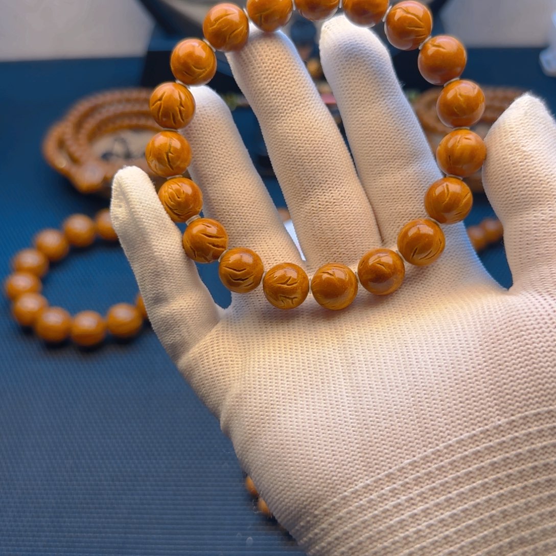 桃核手串心****星12龙纹桃核