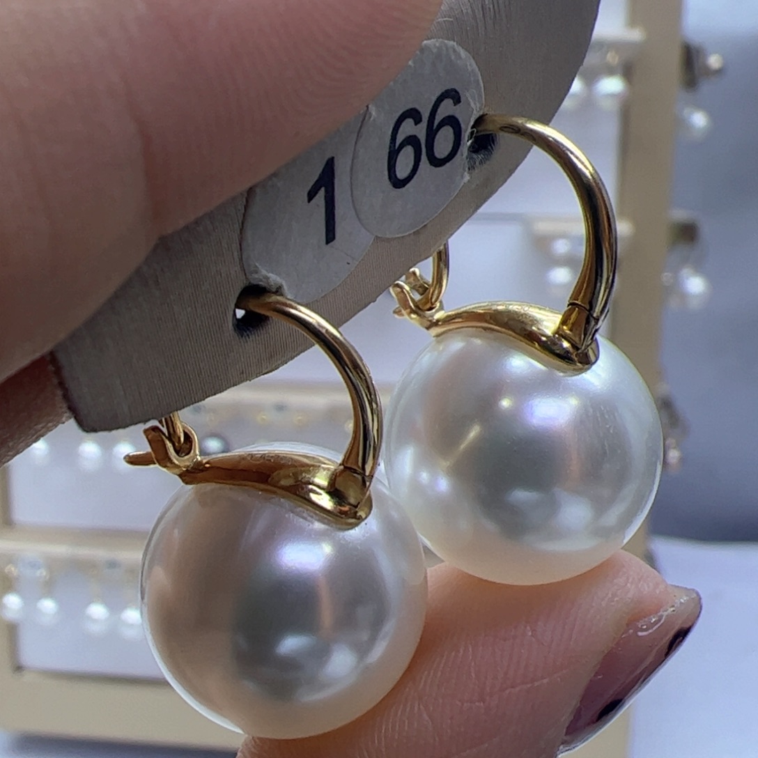 淡水珍珠耳饰18K金镶嵌