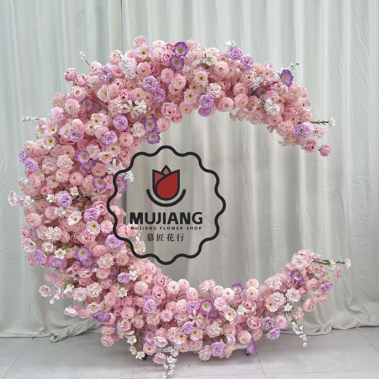 月亮成品花艺包间摆件生日宴会酒店蝴蝶心形求婚布置节日派对装饰