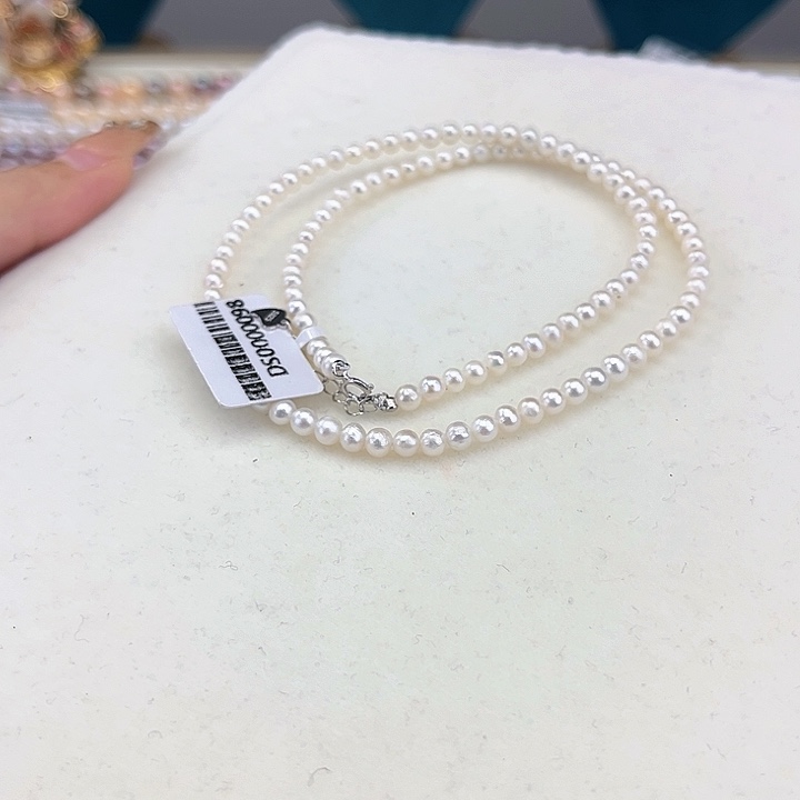 淡水珍珠颈饰银S925镶嵌3-4
