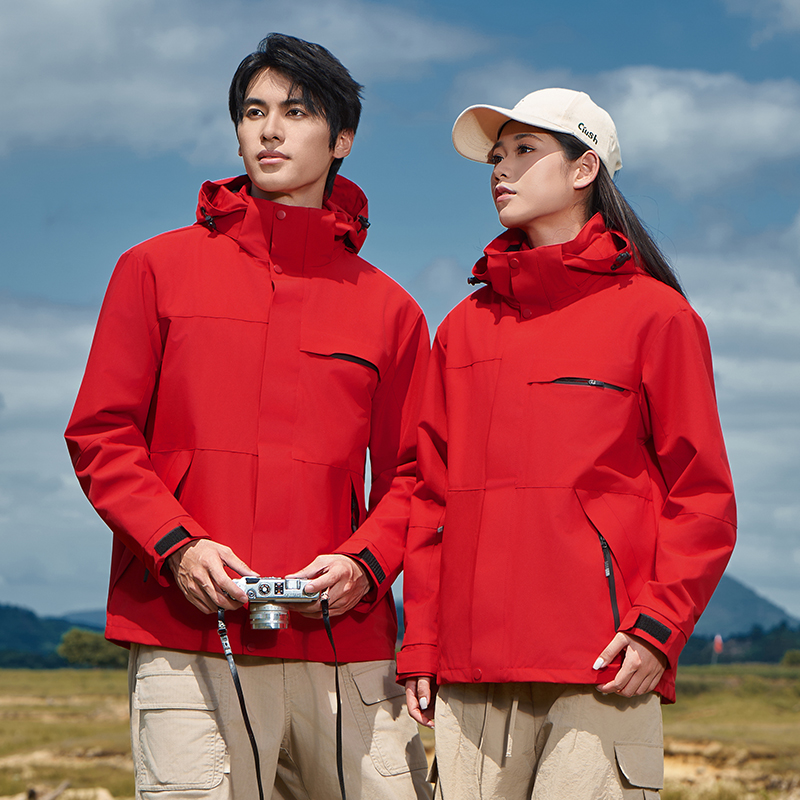 三合一五防冲锋衣可定制logo外套防风防泼水耐脏适合徒步登山通勤