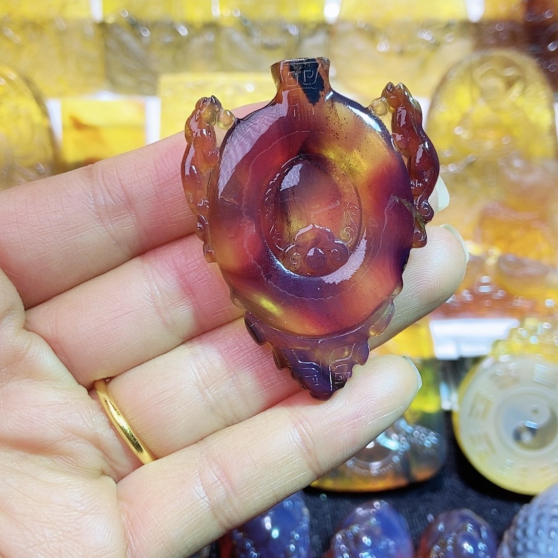 琥珀颈饰未镶嵌如意宝瓶75