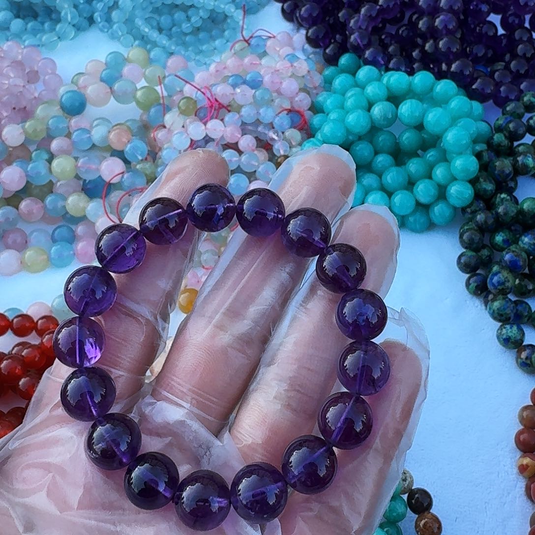水晶紫水晶手串未镶嵌一**殿