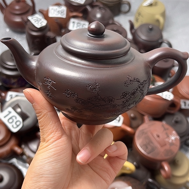 紫砂茶壶紫砂微瑕半手