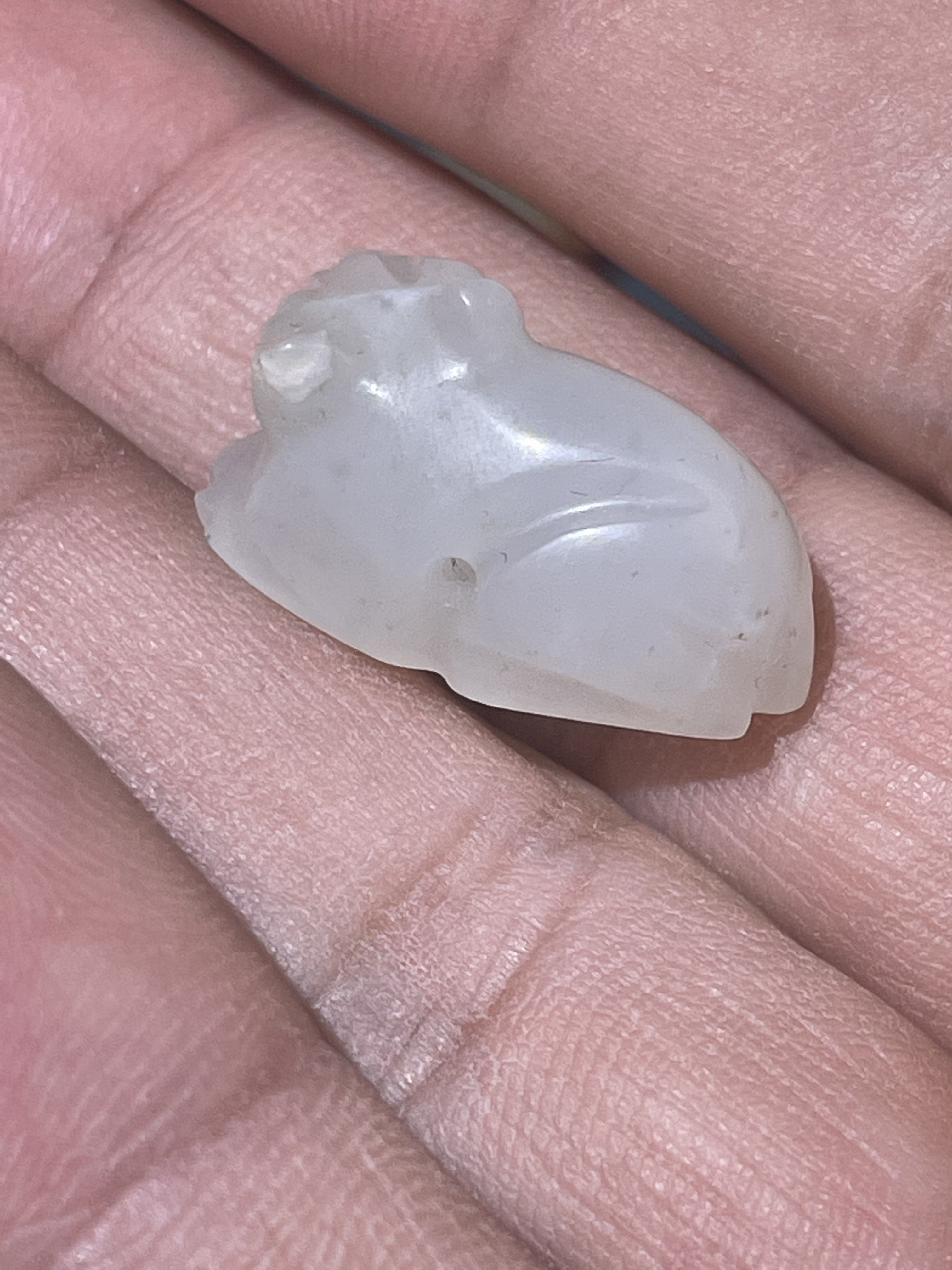 旧藏和田玉白玉小玉牛