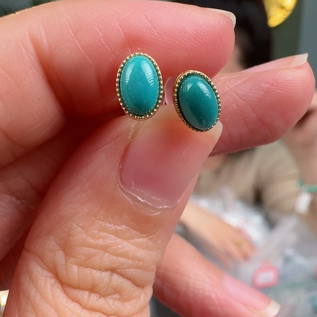 绿松石珠宝奇石18K金镶嵌