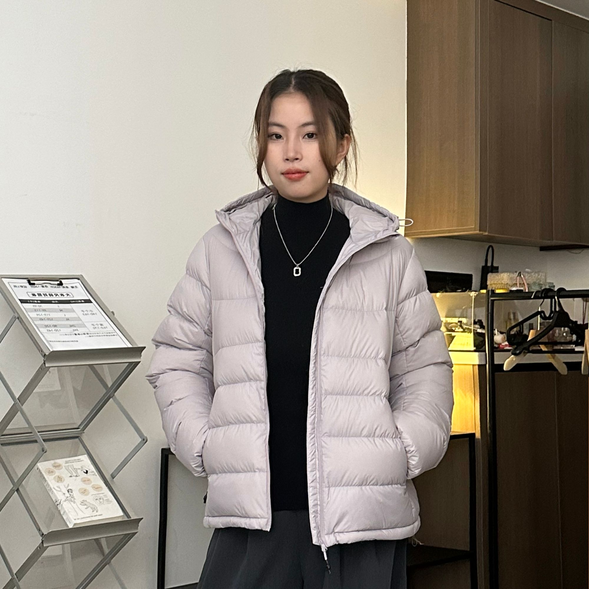 90白鸭绒泡芙排骨羽绒服连帽款