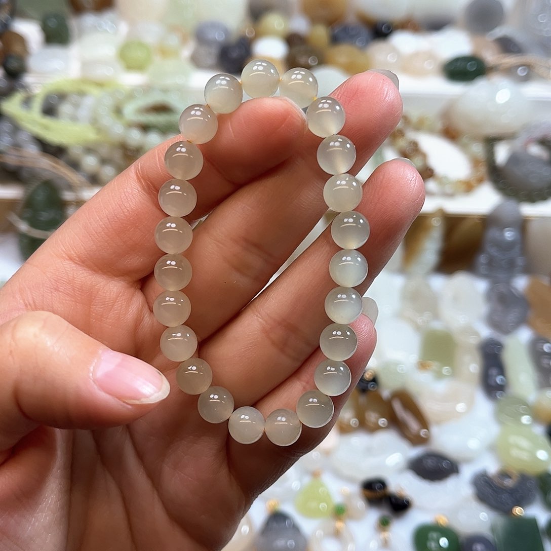 和田玉手串未镶嵌画**雨