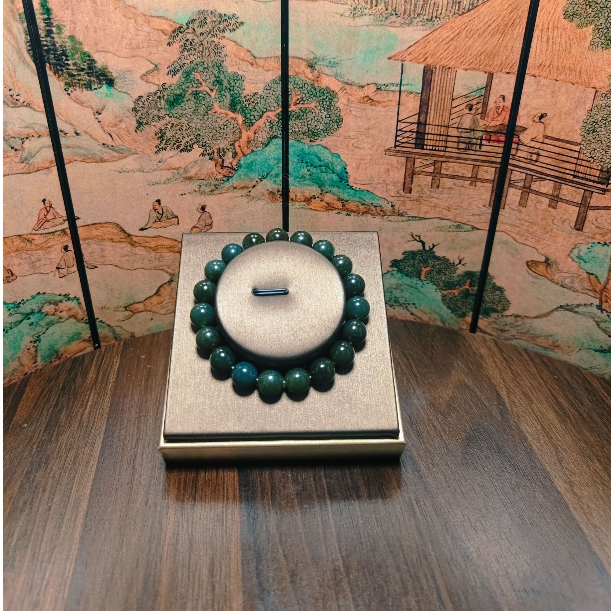 N和田玉圆珠手串（卡10）0248