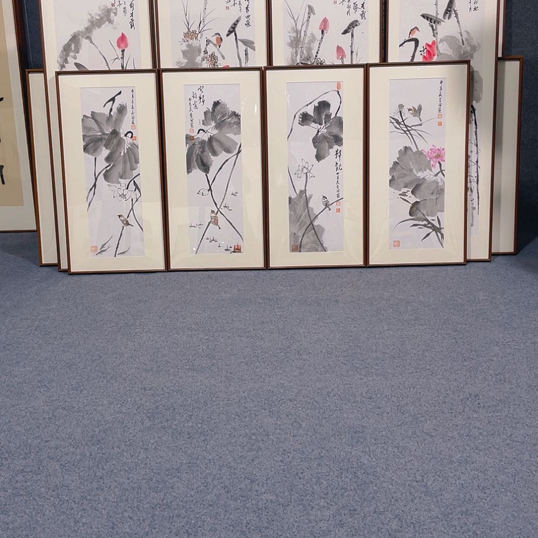 国画手绘作品带框