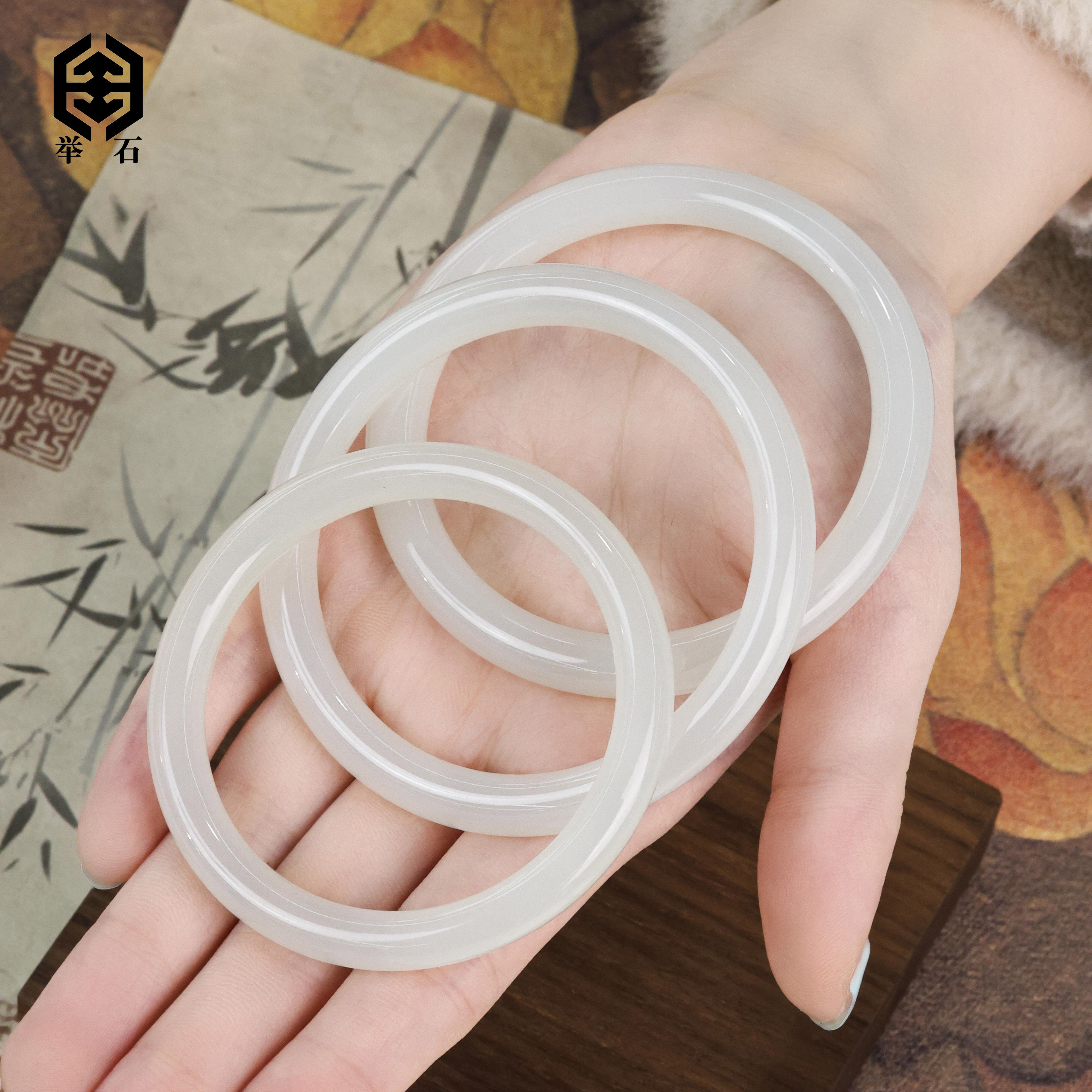 【举石饰品】X0311-H42-104和田玉手镯（一件/多样性发/自选）M