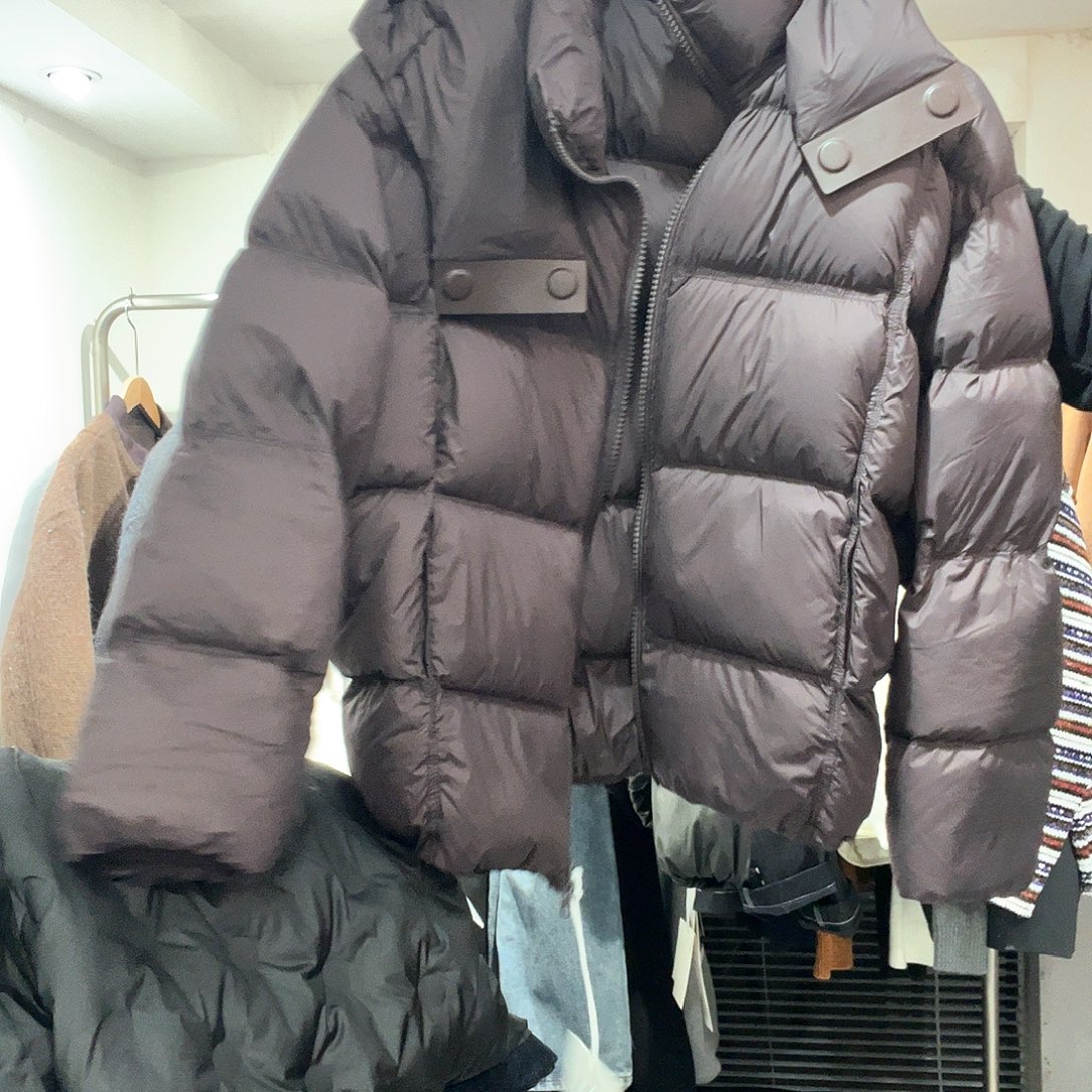 断码棉服厚款咖色连帽