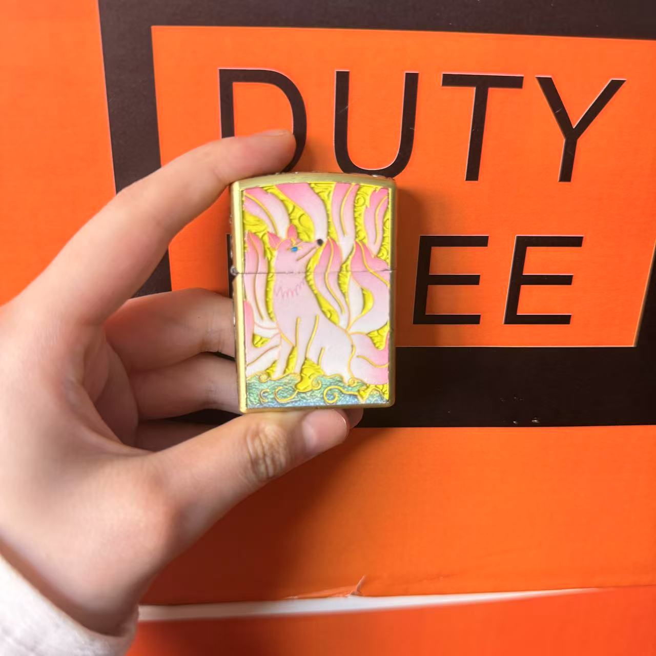 夜光九尾狐花丝珐琅彩国潮礼盒装防风打火机适合男生送礼