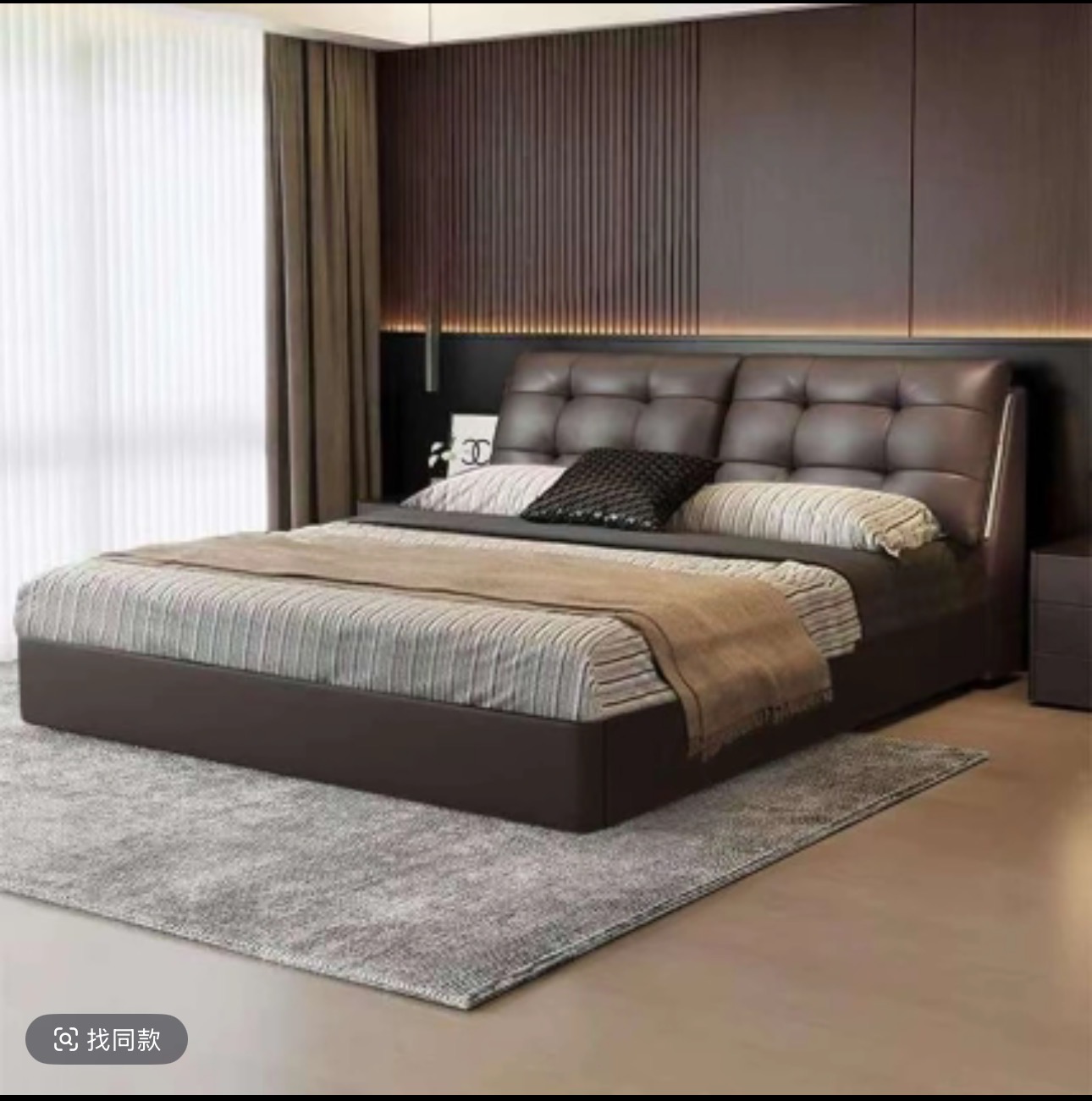 意式箱储物平移头层牛皮高箱三抽气压床现代极简主卧床大床高箱床