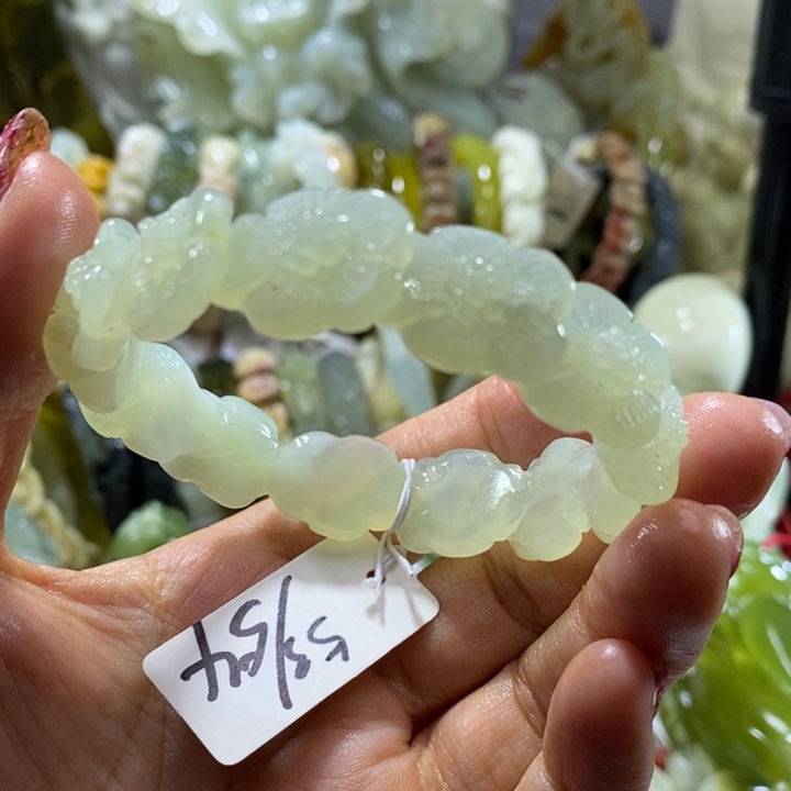 岫玉未镶嵌岫玉手镯53.54口径