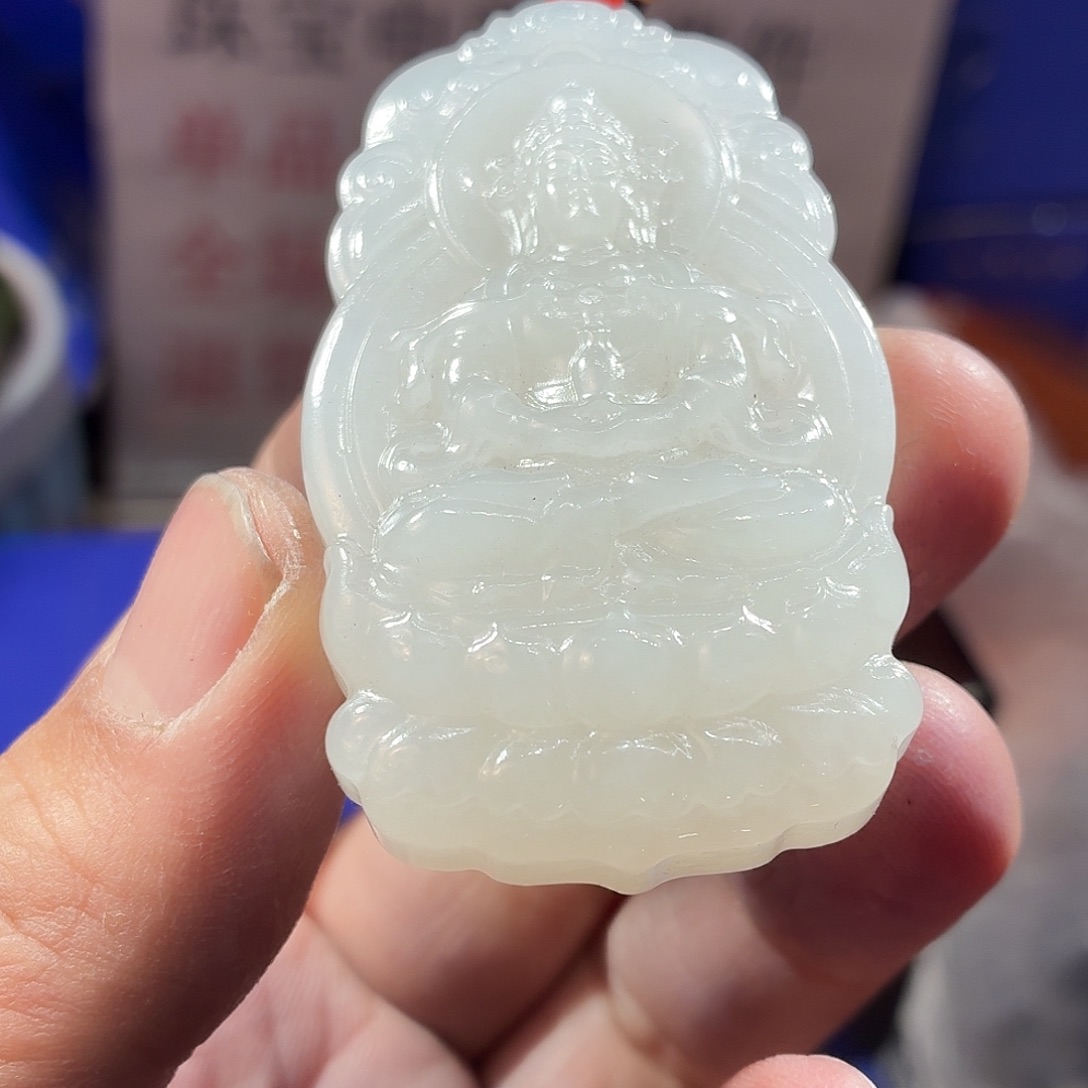 和田玉（糖玉）足银镶嵌颈饰