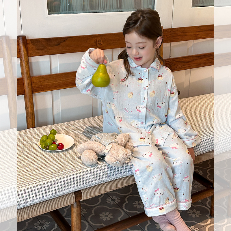【新品】亲子成人女童卡通A类卡通家居服睡衣儿童居家套装秋25F018