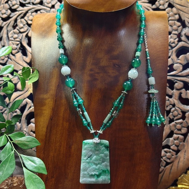 锦钰原创设计国风复古翡翠设计项链