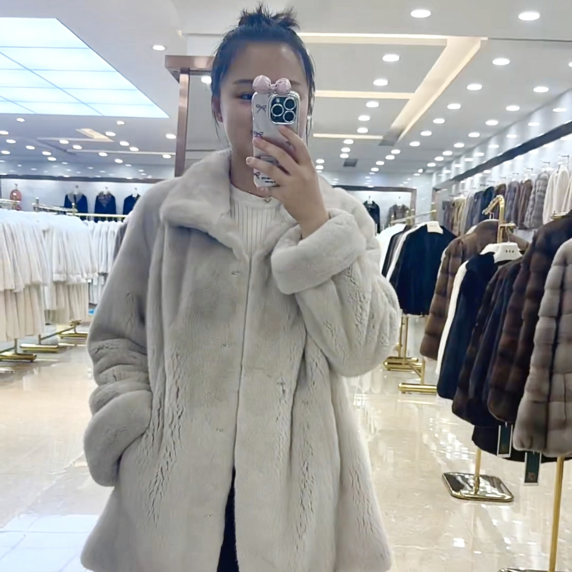 女装时尚外套冬季短款秋冬气质 银兰 咖啡立翻领挽袖阔版中长款