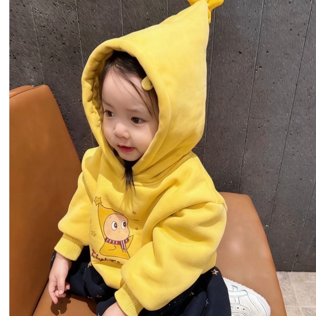 柳柳定制  2025男女童秋冬新品880378星星人暖羊绒韩版卫衣