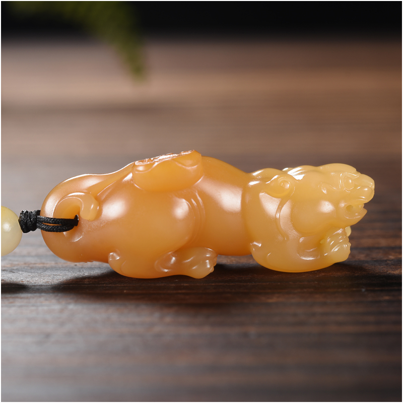 玉石缘【招财貔貅27g】新疆和田玉黄沁籽料精品男女款挂件吊坠