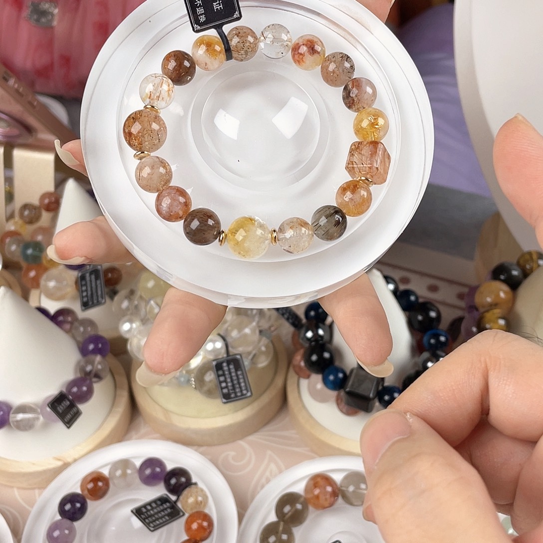 银S925镀金镶嵌手链水晶