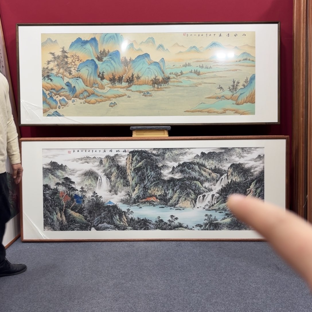 国画带框绘画210/80尺寸