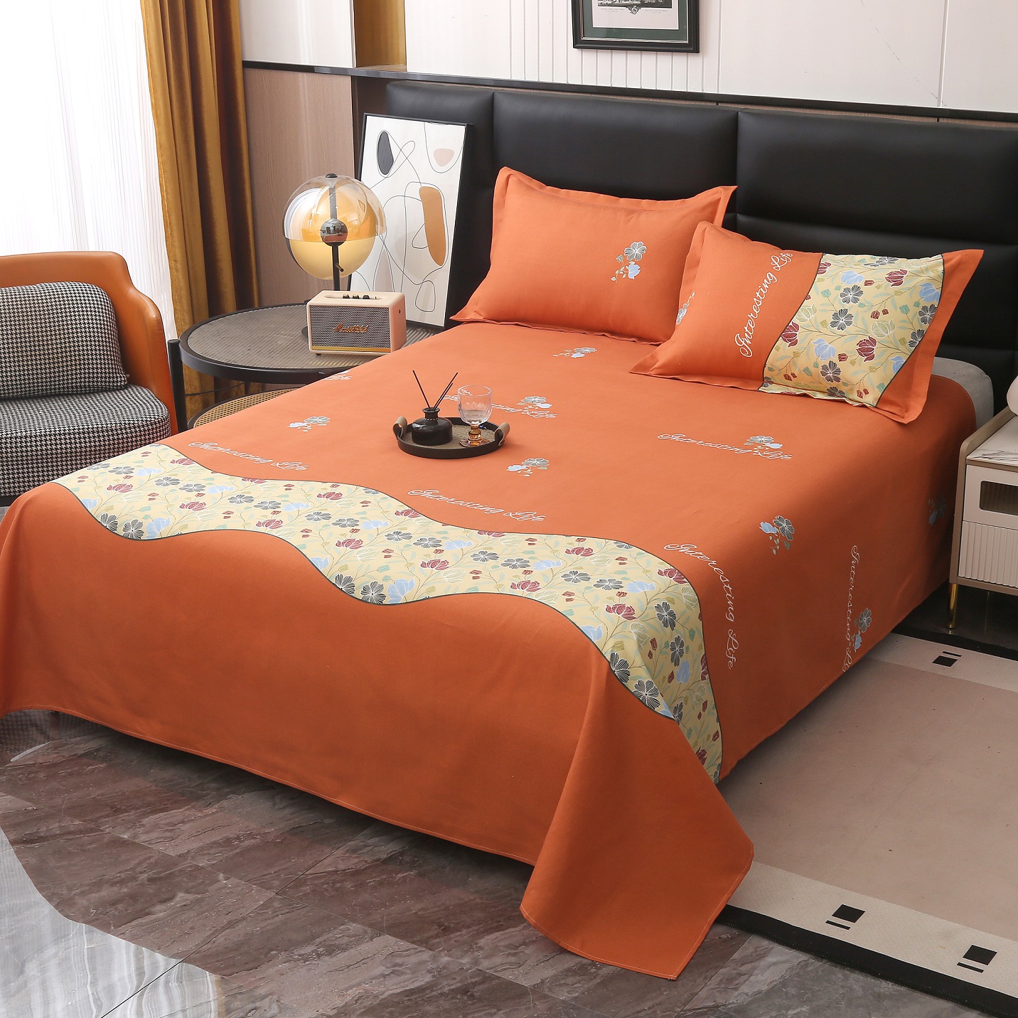 加厚加大磨毛直角边床单-趣活HBF