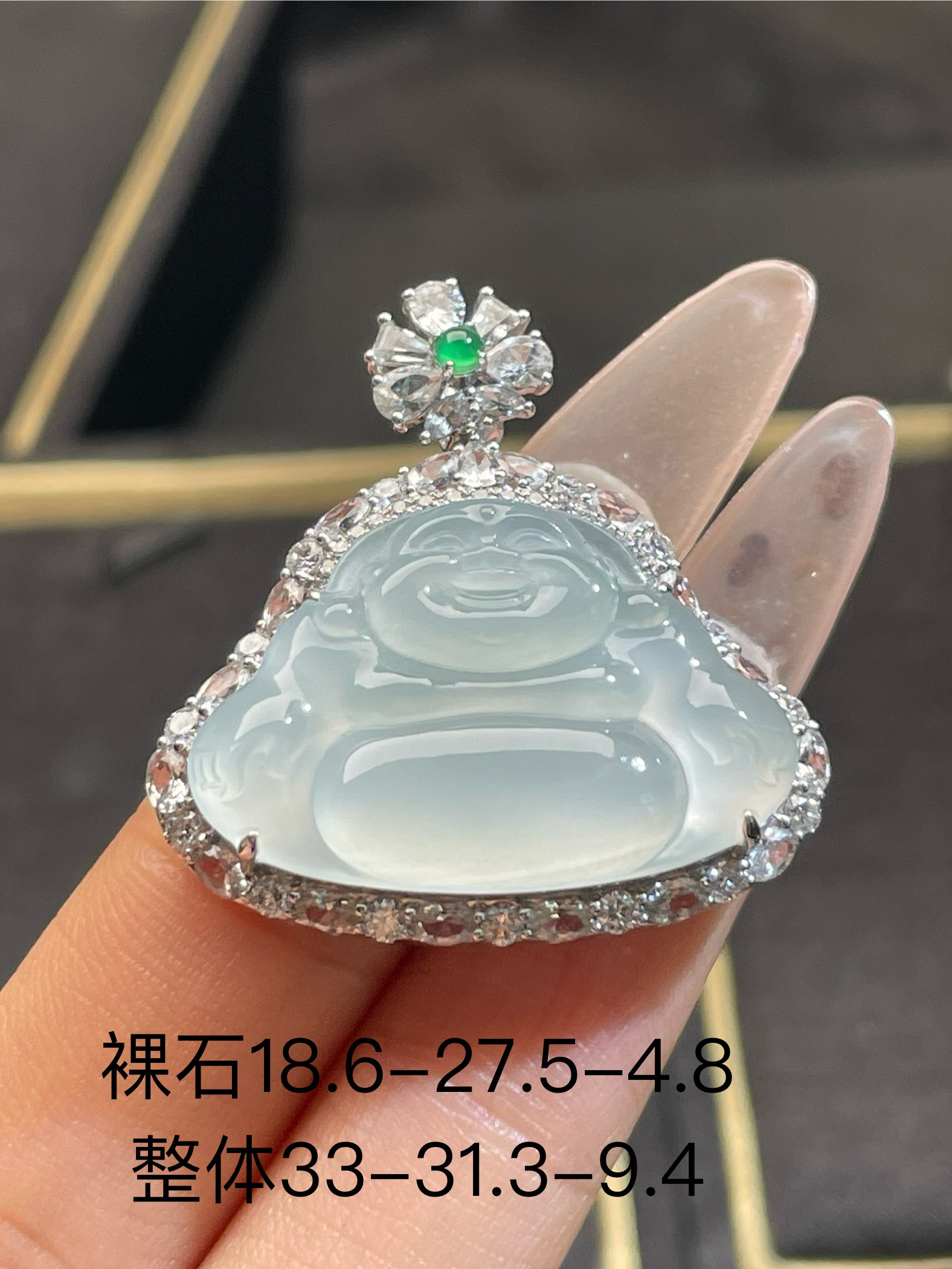 超漏炸光佛 自家档口货品实拍天然缅甸翡翠 女生精致佛公吊坠