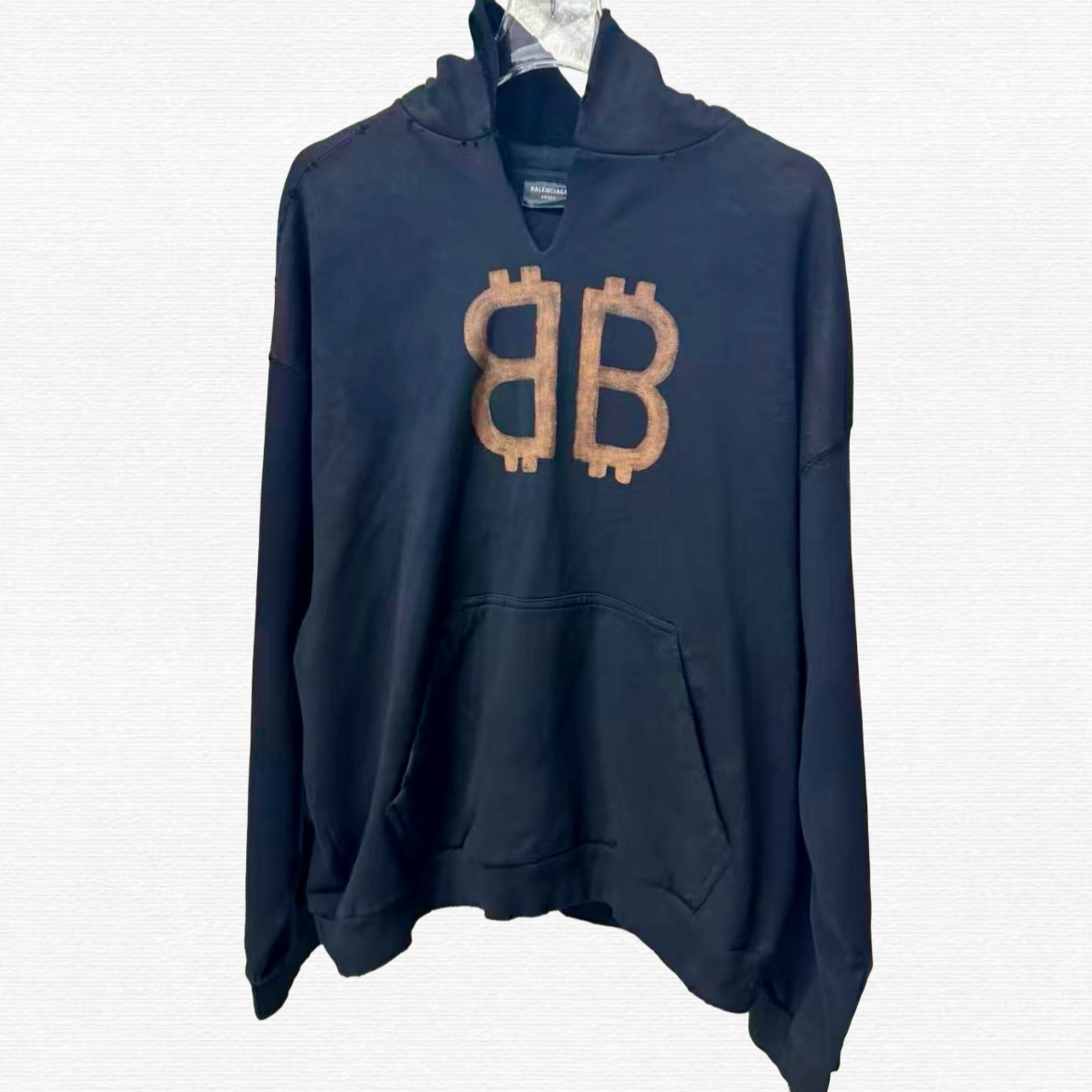 99新 Balenciaga/巴黎世家 比特币卫衣/XS码/衣领裁剪
