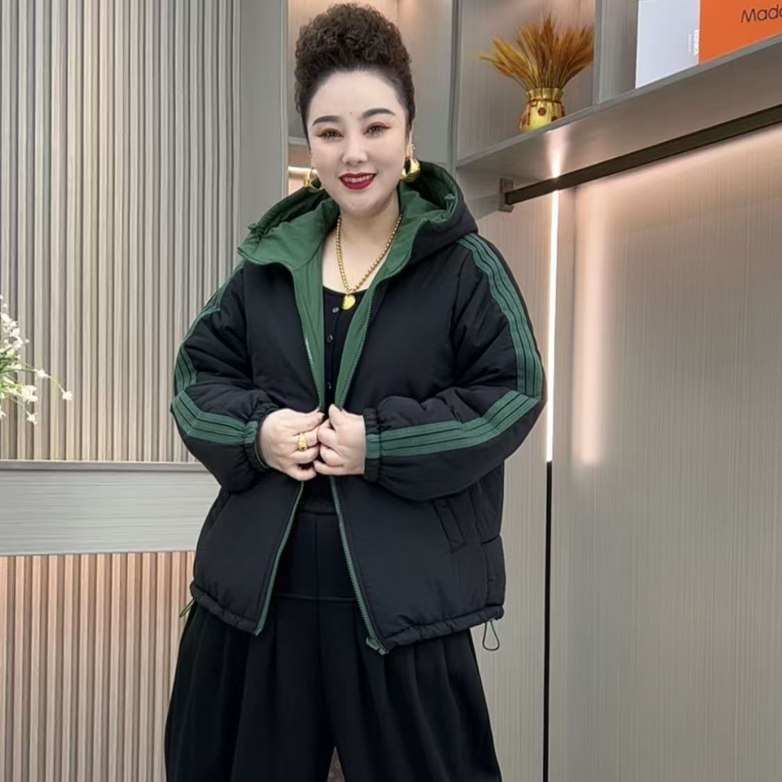 【双面穿】棉衣加厚手工捏折保暖棉服宽松型时尚秋冬情侣连帽