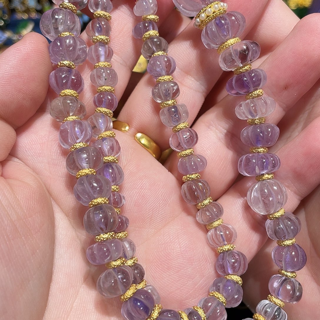 梦***想未镶嵌紫晶项链紫水晶塔链