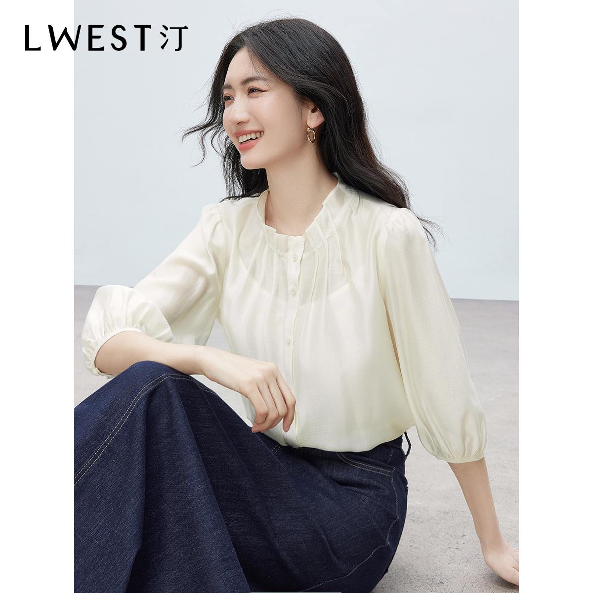 【小北姐专享】朗文斯汀优雅气质法式花苞领衬衫DTYC5204A03211