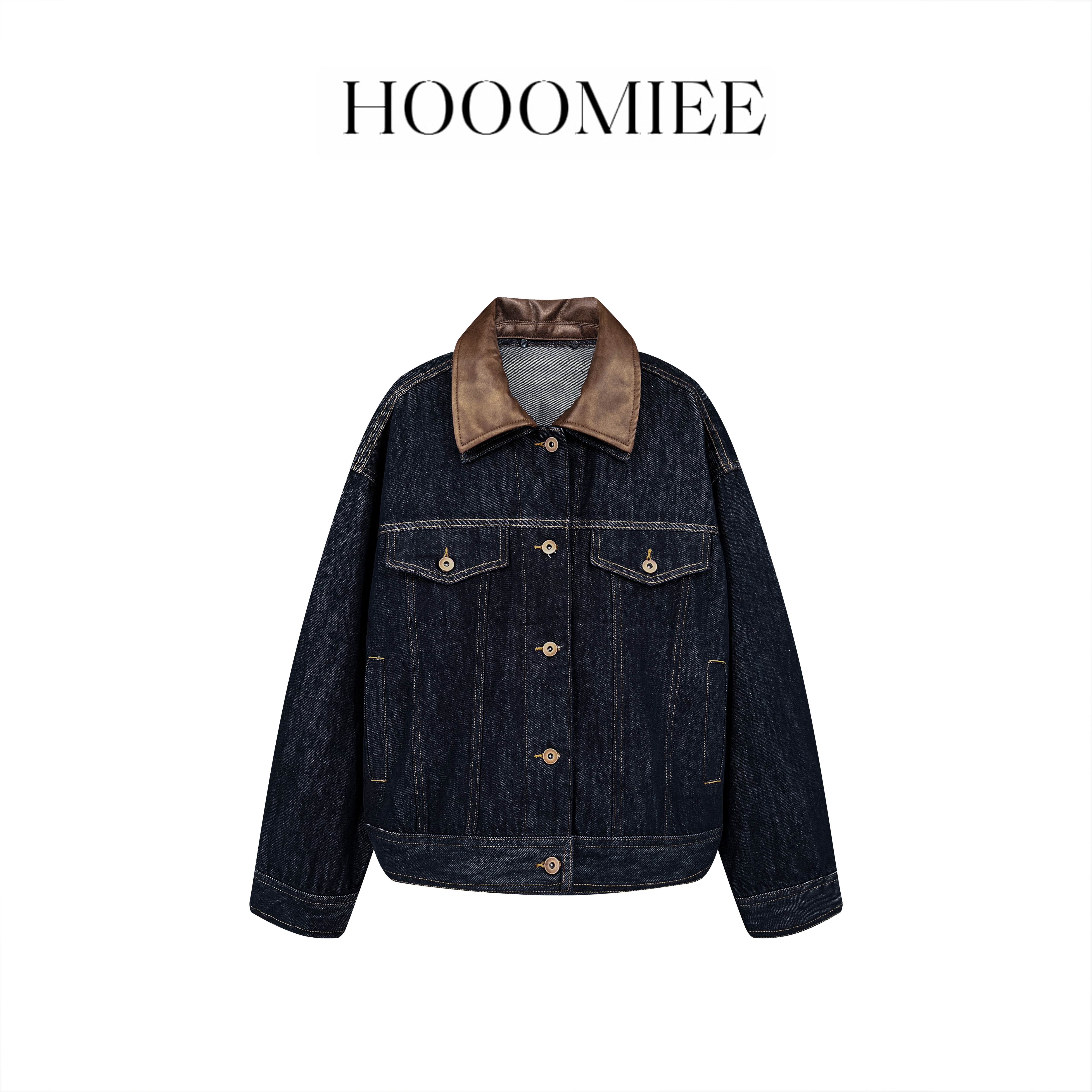 Hooomiee  蔚蓝星海  翻领设计感复古牛仔夹克外套WT0797