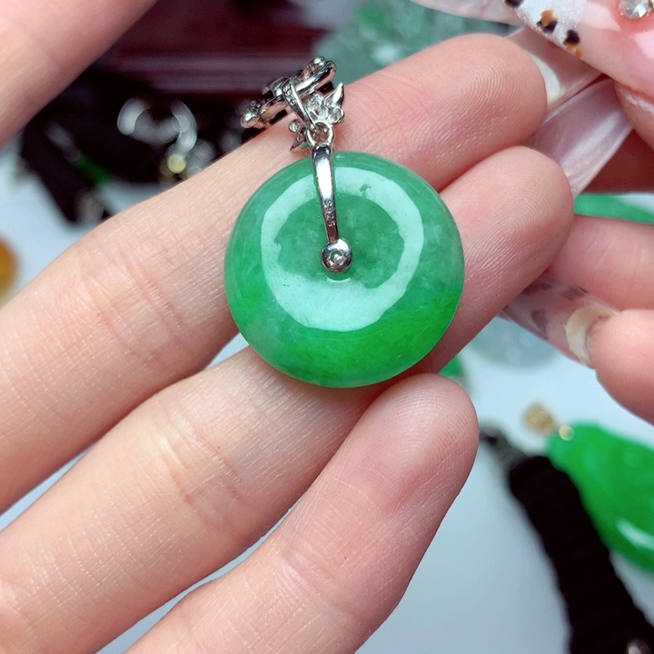 翡翠吊坠(不含链)银S925镶嵌