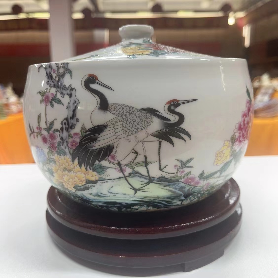 【袁氏瓷业】春色满园仙鹤储物罐(3斤)