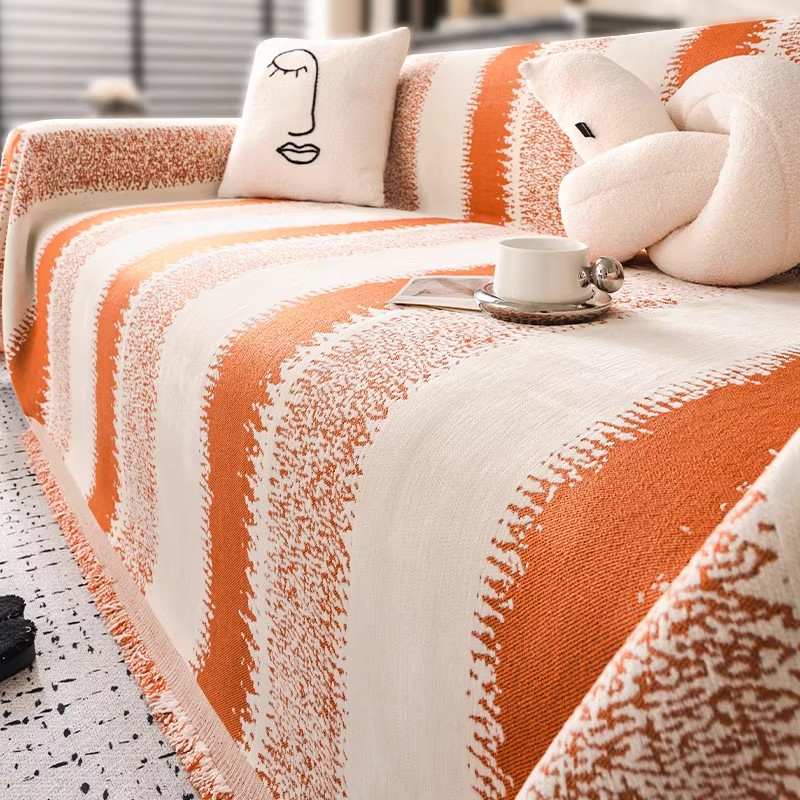 拾光2025新款双11奶油风四季通用防滑沙发盖布套罩皮沙发全盖坐垫