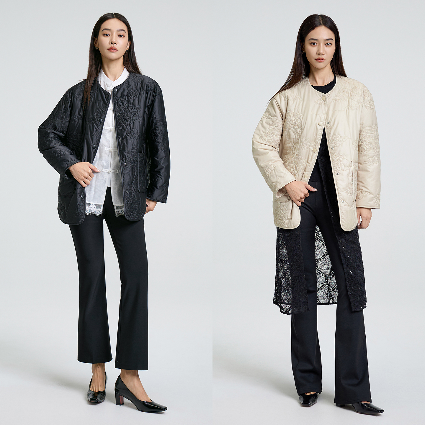 2025冬季长棉服外套时尚秋冬复古印花保暖百搭休闲OA831提花女士