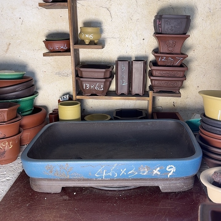 紫砂花盆，手工制作